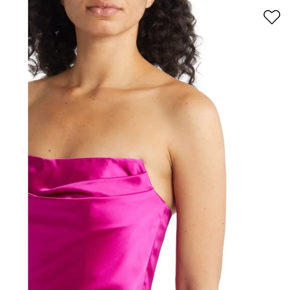 Amsale Strapless Satin Jumpsuit - Picture 5 of 16